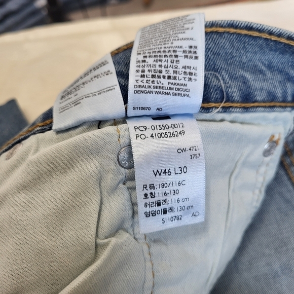 Men's Levi's 550 Relaxed-Fit Stretch Straight Blue Jeans 46x30 New - Picture 15 of 15